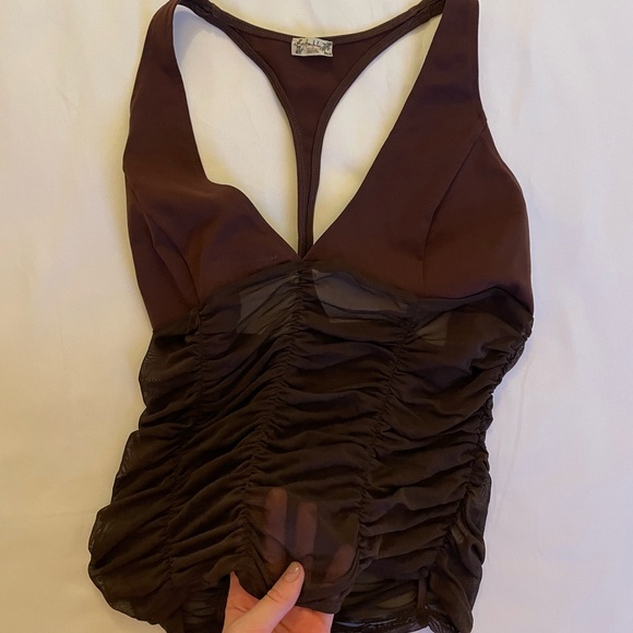 Intimately by Free People In A Cinch Tank Top in “Bitter Bark” Brown - Picture 7 of 9